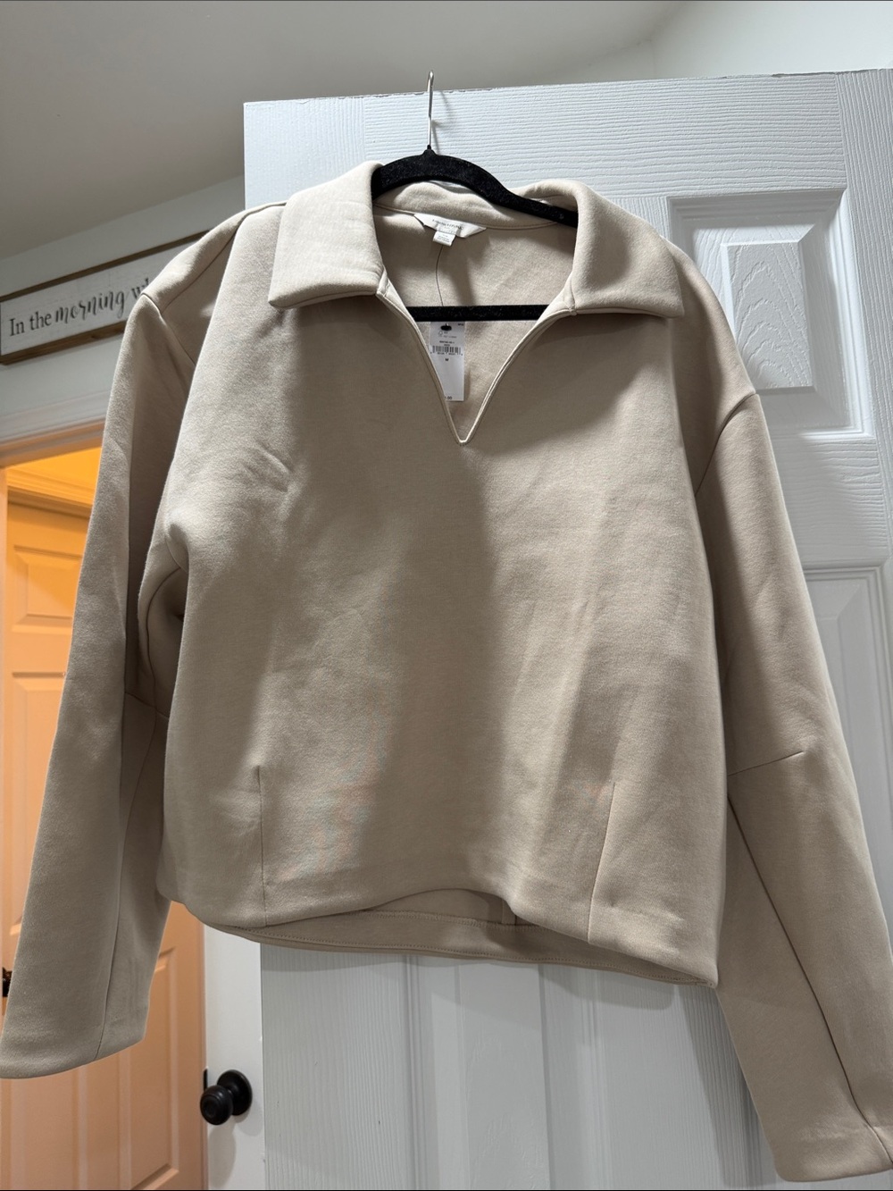 Beige oversized cropped sweater